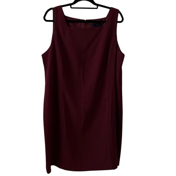 Venezia  Dark Red Sleeveless Dress Woman Size 22 Princess Seaming Lined - Picture 1 of 12